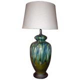 Large Glazed Table Lamp; Fulper Style