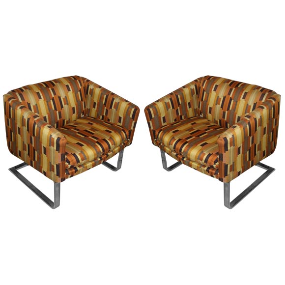 Pair of Upholstered Selig Imperial Chairs