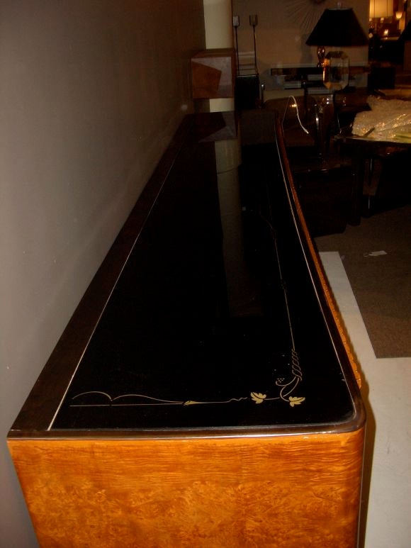 9 Foot Burled French Sideboard in the manner of Leleu