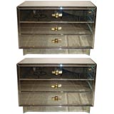 Pair of Completely Beveled Mirrored Chests