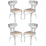 Set of Four Klismos Style Metal Chairs