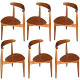Retro Set of Six Hans Wegner Dining Chairs