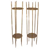 Pair of Gilded Bamboo Stands