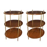 Pair of Tiered Oval Side Tables