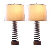 Pair of Spiral Table Lamps