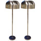 Pair of Spun Aluminum Mushroom Floor Lamps Pair of Spun Aluminum Mushroom Floor Lamps