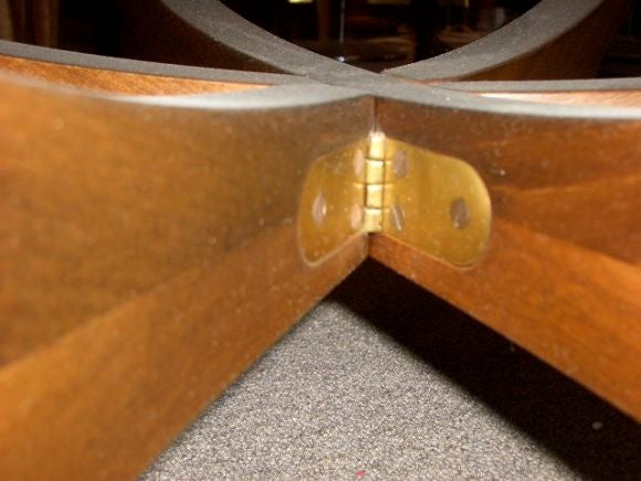 20th Century White Glass and Walnut Spider Leg Table