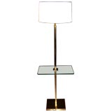 Brass and Glass Table Floor Lamp