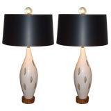 Retro Pair of Monumental Modern Lamps