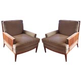Vintage Pair of "Woody" Upholstered Chairs