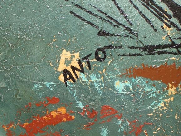 Stylized Horses Painting signed ANTO