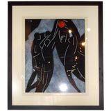 Vintage Louis A. Evan Signed "Basketball Players" Print