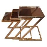 Set of Brass "Z" Nesting Tables