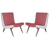 Pair of Tweed and Boucle Slipper Chairs