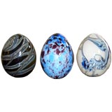 Set of 3 Blown Glass Eggs