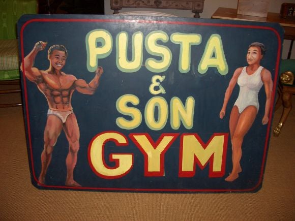 Whimsical Painted  Reversible Gym Sign