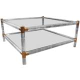 Vintage Faux Bamboo Lucite Coffee Table