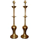 Pair of Tall Brass Lamps Pair of Tall Brass Lamps