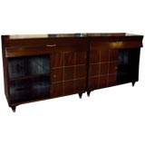 Pair of Inlaid Ebonized Cabinets