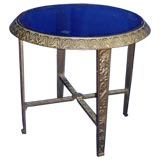 Antique An Art Deco Metal and Glass Side table