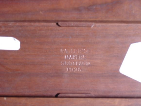 An R. & O. Price solid Macassar ebony box with maker's stamp on underside.