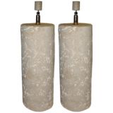 Vintage A PAIR OF GENUINE CORAL STONE TABLE LAMPS