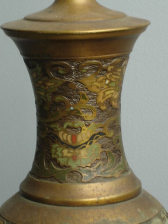 American A PAIR OF CLOISONNE TABLE LAMPS