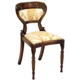 DUTCH BAROQUE STYLE MAHOGANY UPHOLSTERED SIDE CHAIR.