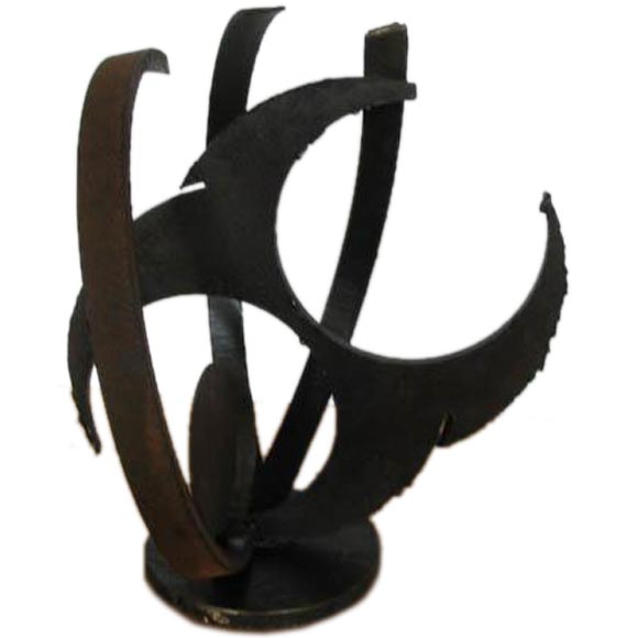 Brutalist Metal Sculpture For Sale