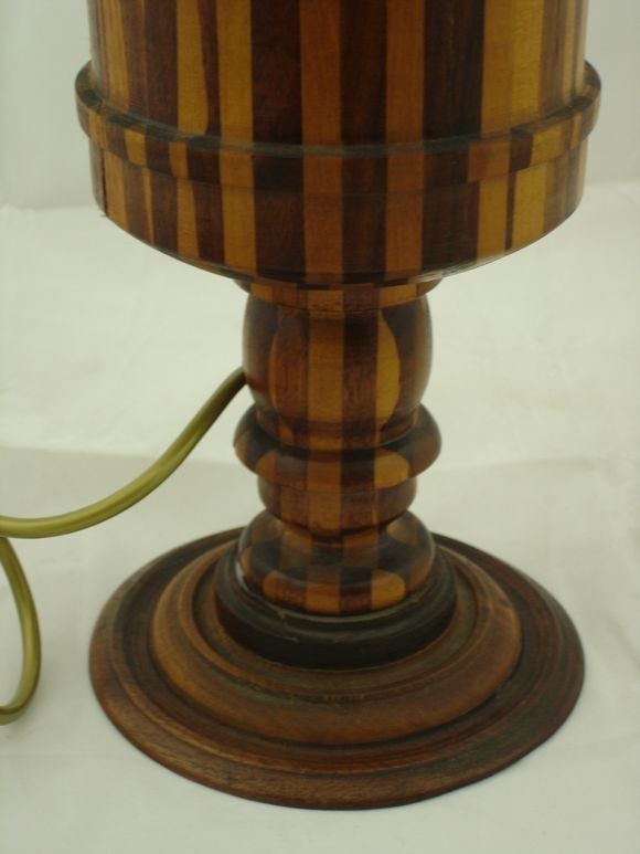 American A Tramp Art Table Lamp