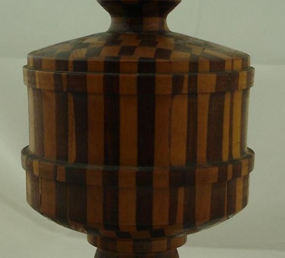 Wood A Tramp Art Table Lamp