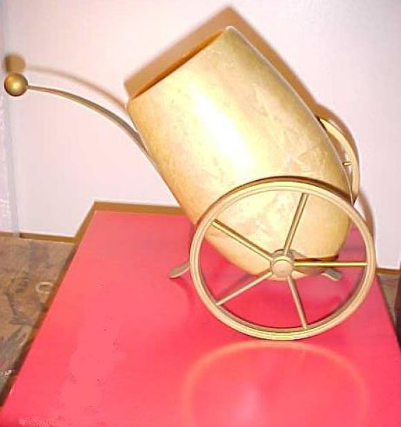 An Aldo Tura Parchment Wine Caddy
