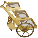 A Unique Aldo Tura Parchment Bar Cart