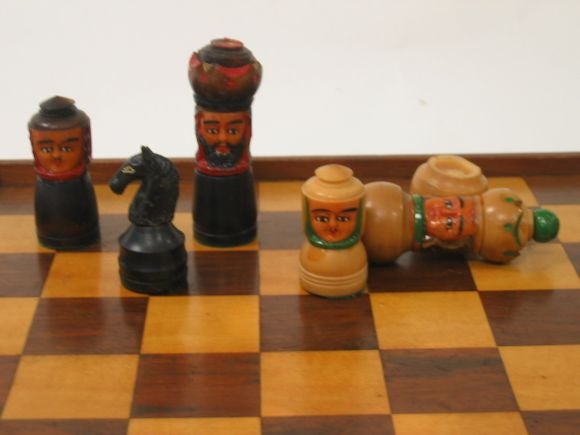 Wood Early American Chess Set