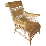 A very fine rattan chair lounge chair attributed to Hunzinger