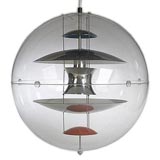 Verner Panton lucite globe chandelier