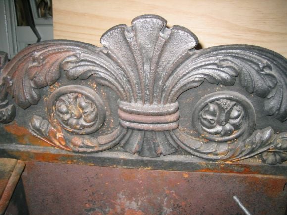 cast iron fireplace insert antique