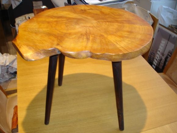 A Burl Elm Occassional Table by California artist For Sale