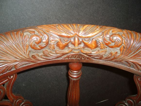 Mahogany Heavily carved Corner Chair with Cabriole legs