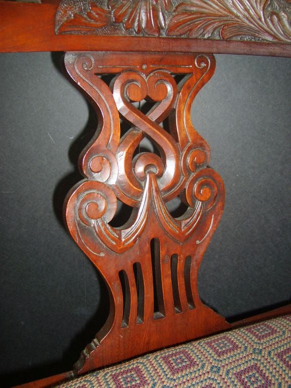 Heavily carved Corner Chair with Cabriole legs 1