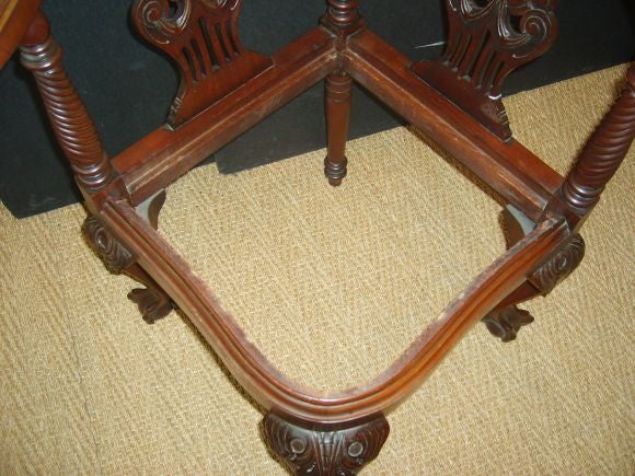 Heavily carved Corner Chair with Cabriole legs 5