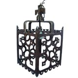 Antique A Fine Aesthetic Iron Hanging Lantern