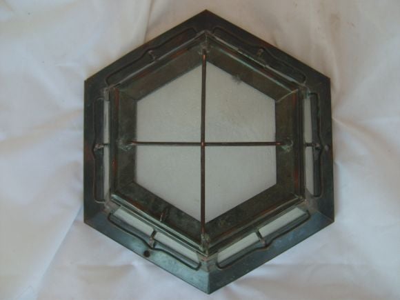 A fine copper ceiling light.