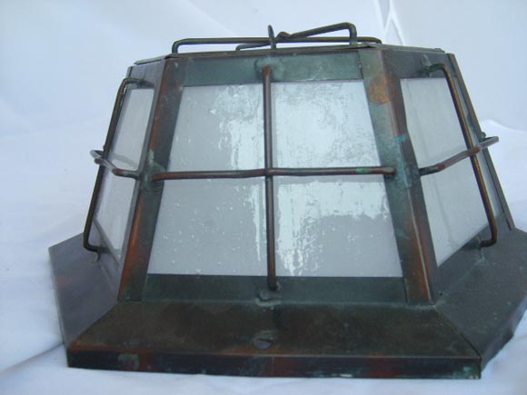20th Century A Copper Mission Style Ceiling Light