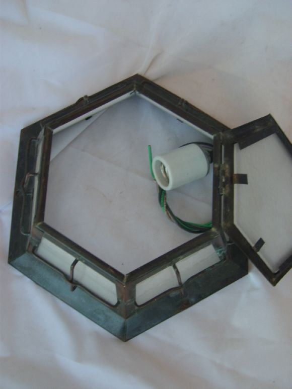 A Copper Mission Style Ceiling Light 2