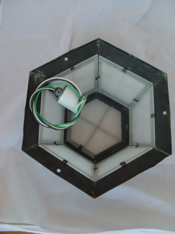 A Copper Mission Style Ceiling Light 3