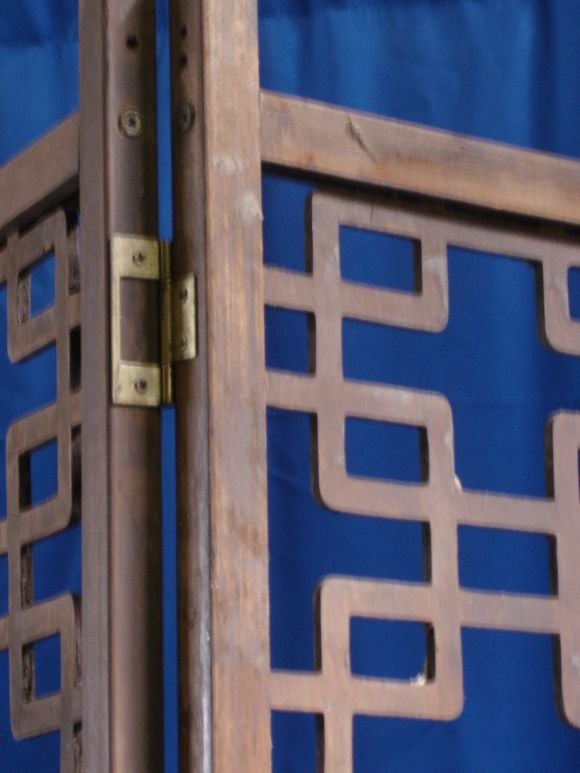 A two panel folding screen with modern geometric design