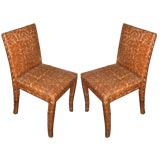 Antique A pair of rattan chairs in the manner of Jean Michel Frank