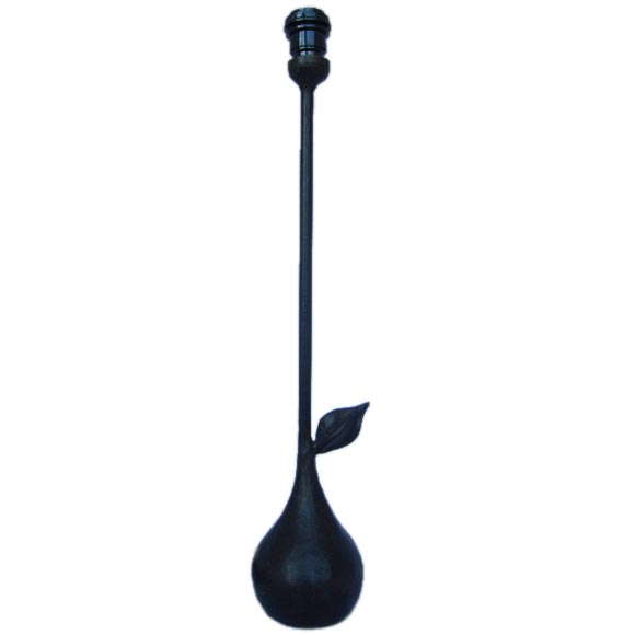 Small Wrought Iron Lamp with Pear Form Base