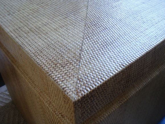 A Grasscloth Wrapped Table   1
